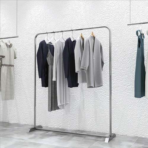 品质款装服店展架示不锈钢拉丝银货架女装落地衣店架服/装店挂衣