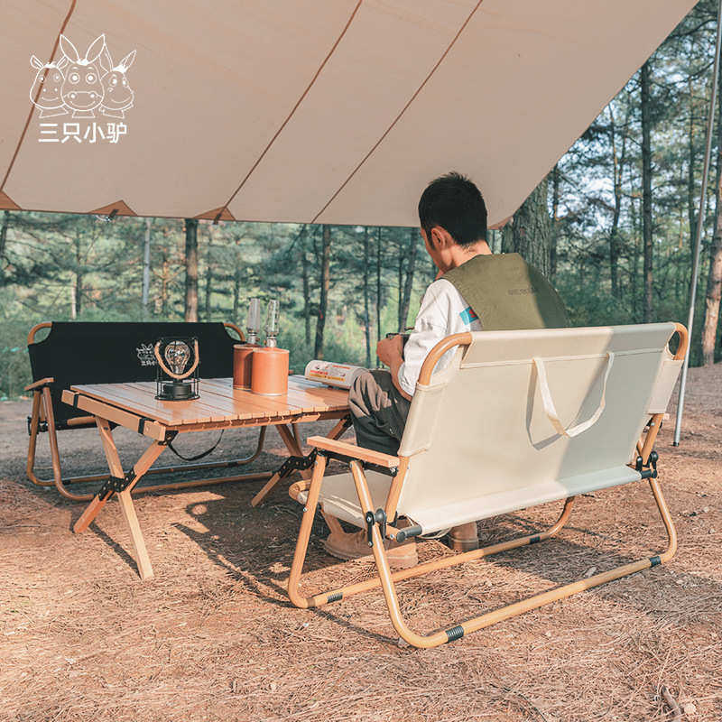 户外可折叠双人椅便携式休闲椅靠背铝合金露营椅子沙滩椅,户外/登山/野营/旅行用品,户外桌椅套装,淘宝优惠券,粉丝福利购,淘宝优惠卷