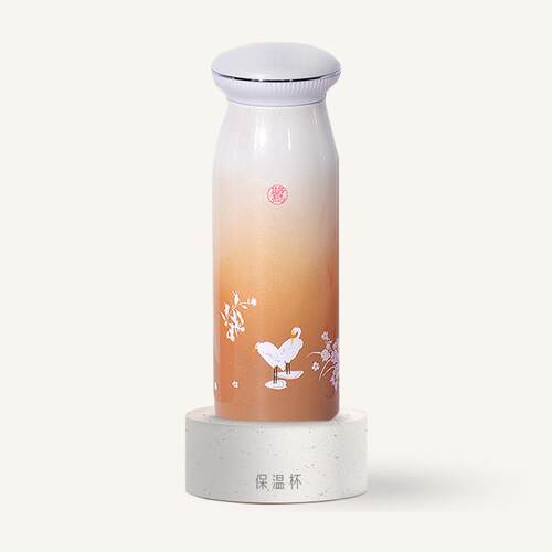 高档中国国物家博馆蓉双鹭保温杯焖烧罐中国风创意杯子生日礼芙物