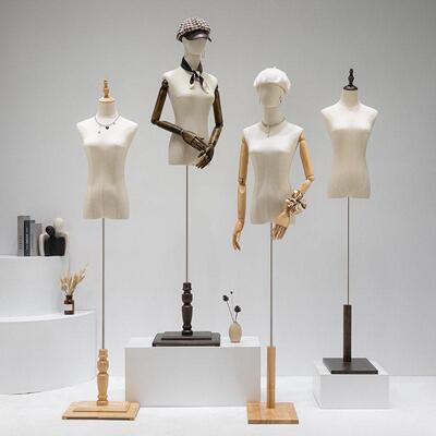 Clothing store model props, female half body model stand