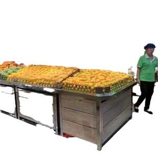 生鲜超市全不锈钢蔬菜水果货架展示架果蔬架陈列中岛架子多层菜架