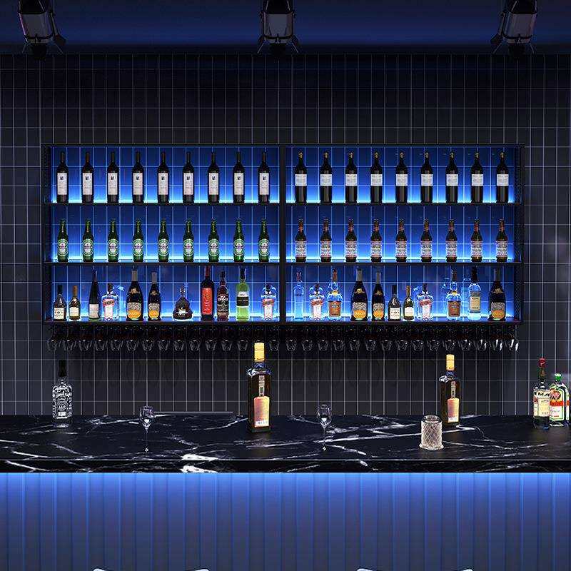清吧吧台酒柜红酒架啤酒展示架酒吧酒架子壁挂酒架工业风酒墙
