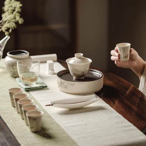 草木灰釉壶承茶承陶瓷干泡台禅意茶具配件茶台水盂