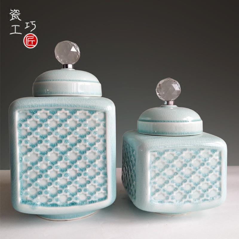 陶瓷器欧式摆件家居客厅玄关摆设新中式电视柜软装饰品景德镇陶瓷