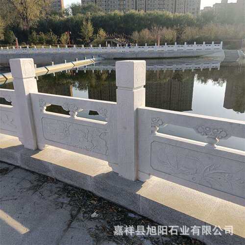 石雕栏杆河道护栏围栏青石雕刻大理石汉白玉庭院栏板石栏杆定 做