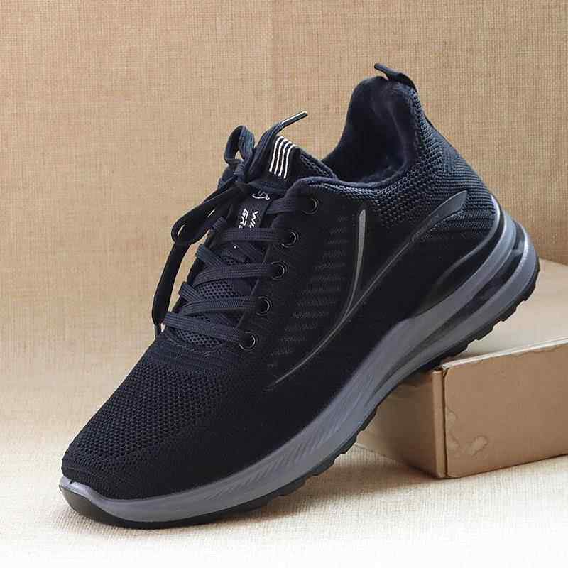 高档老冬季北京布步鞋男棉鞋加绒保暖爸爸鞋中老年闲运动鞋休系带