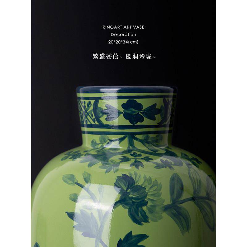 若奈家居“意式东方”古董花瓶系列/Richard手绘“繁花旺宅”摆件