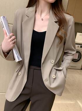 休闲西装外套女春秋装新款韩版气质垂感小个子职业女士长袖小西服