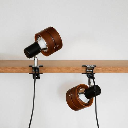 日式夹子台灯实木壁灯书架书桌补光宿舍学习灯卧室书房工作阅读灯