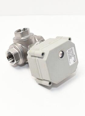 1/4不球锈钢三通球阀L型/T型带指示窗口D开关寸型676电动微型阀N8