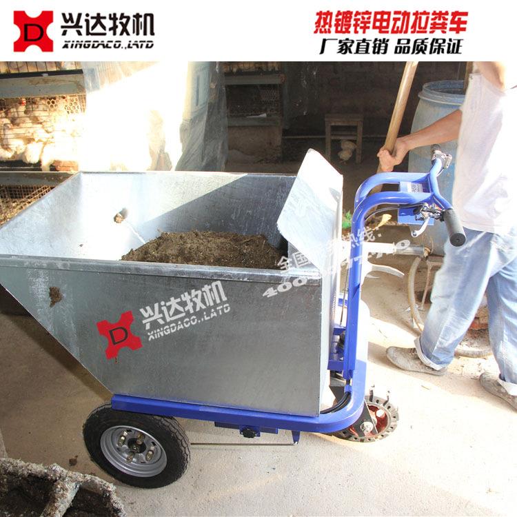 肉鸡笼养粪盘粪车大棚拉粪车热镀锌电动拉粪车厂家直销