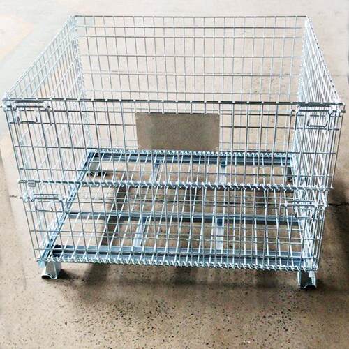 折叠式镀锌仓库笼车间周转仓库收纳移动式可堆垛铁框