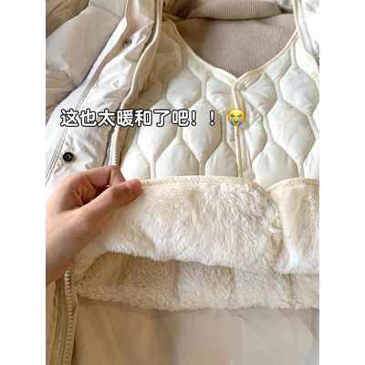 洋气大衣叠穿内搭羊羔绒马甲女秋冬加绒加厚保暖棉内胆马夹1217u