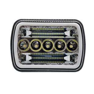 跨境热销7英寸45W方形大灯改装 LED日行灯5珠方灯 双色光圈天使眼