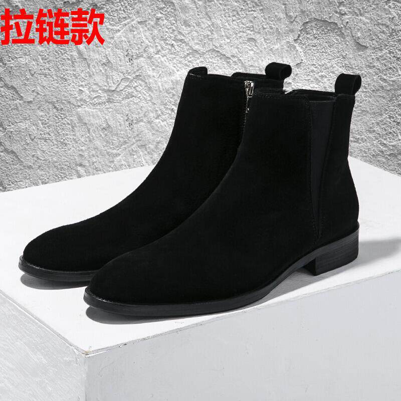 正品2024季男鞋高真皮切尔西靴男靴马丁靴帮皮鞋尚休闲鞋秋短靴时