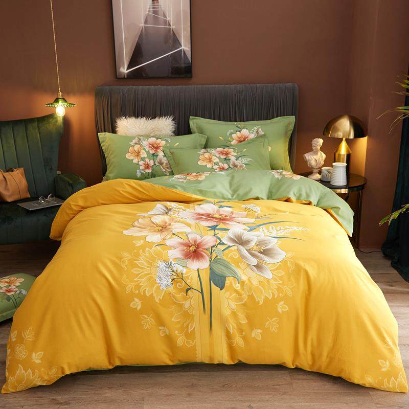 高档全三品棉四件套棉100床上用秋纯冬加厚磨毛被罩床单被套床笠