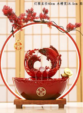 新款房创意中式客厅招财壶循环流水摆开件业乔迁新悬居礼品搬新家