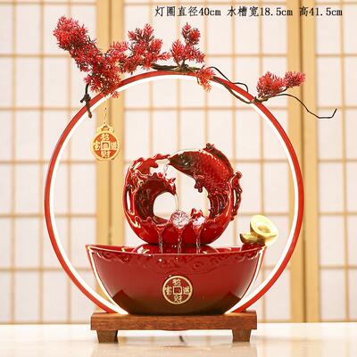 新款房创意中式客厅招财壶循环流水摆开件业乔迁新悬居礼品搬新家