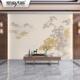新中式 写意山水壁纸描金墙布电视背景墙壁画客厅酒店包房沙发壁布