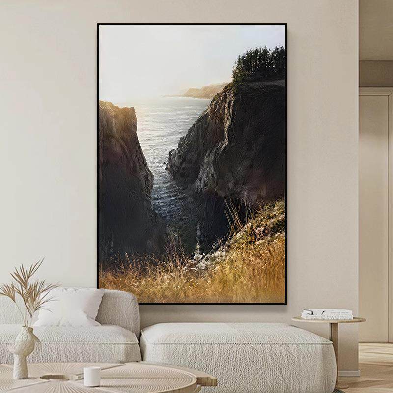 北欧风景挂画酒店公寓玄关装饰画海景客厅沙发背景墙画卫生间壁画
