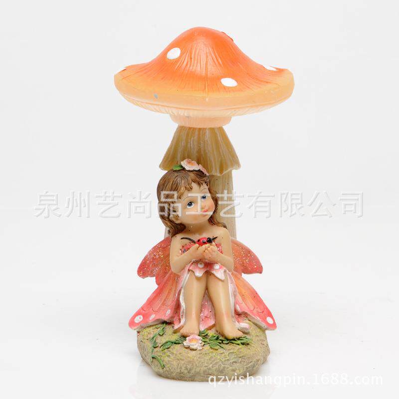 新款直销供应 蘑菇小夜灯花仙 树脂工艺品家居摆件 创意小礼物 饰