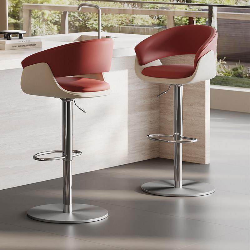 不锈钢酒吧椅豪华简单的家庭靠背高凳酒吧椅前台收银岛旋转酒吧椅,住宅家具,家用高脚椅,淘宝优惠券,粉丝福利购,淘宝优惠卷