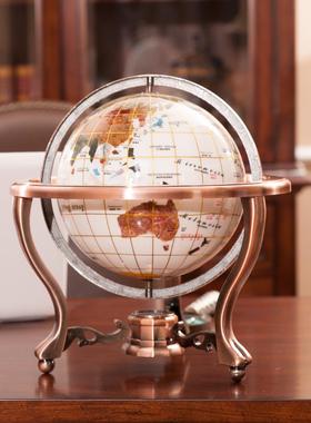 高档宝石地球仪乔摆件32cm大号通办公室书房装饰公博司开业迁新居
