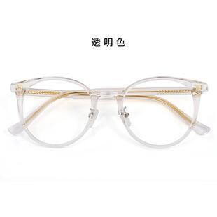 正品镜防蓝光辐射近眼镜防女复视古透明眼框韩版平光素颜大框眼睛