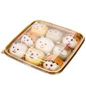 雪花酥商超包装 一次性透明塑料包装 蛋黄酥九宫格米糕定胜糕分格装