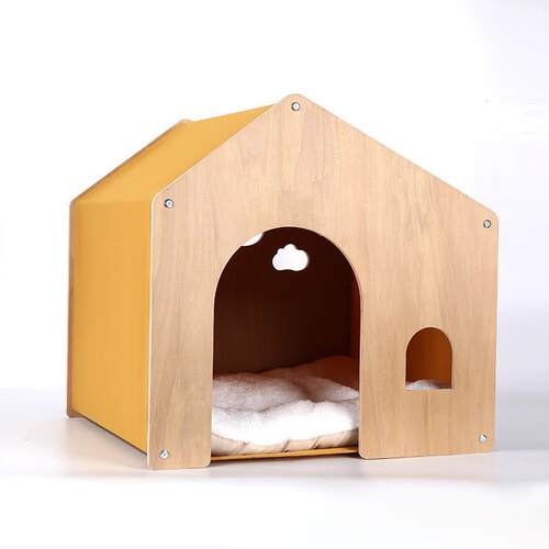 高档猫猫窝季通用木猫屋半封闭可拆卸安全感帐篷一体舍狗窝质宠四