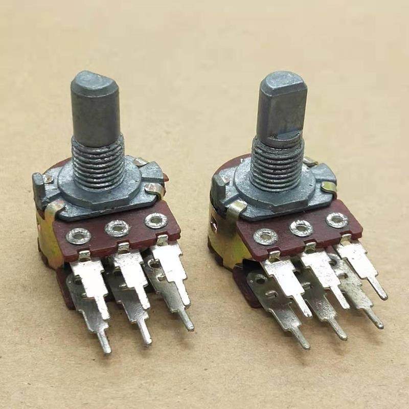 148型双联6脚电位器 A50K 功放/音响音量调节长脚电位器 柄长15MM