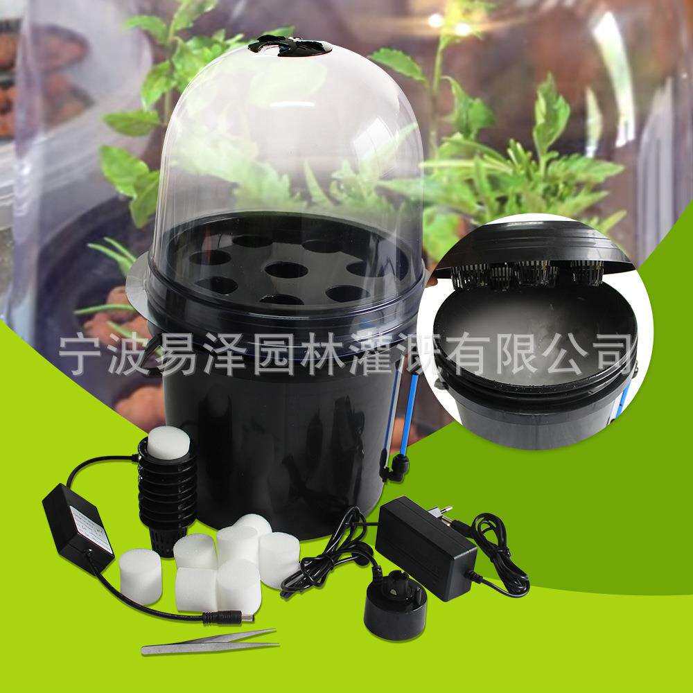 8孔5L圆桶雾培育苗箱阳台种菜水培箱设备无土栽培种植箱