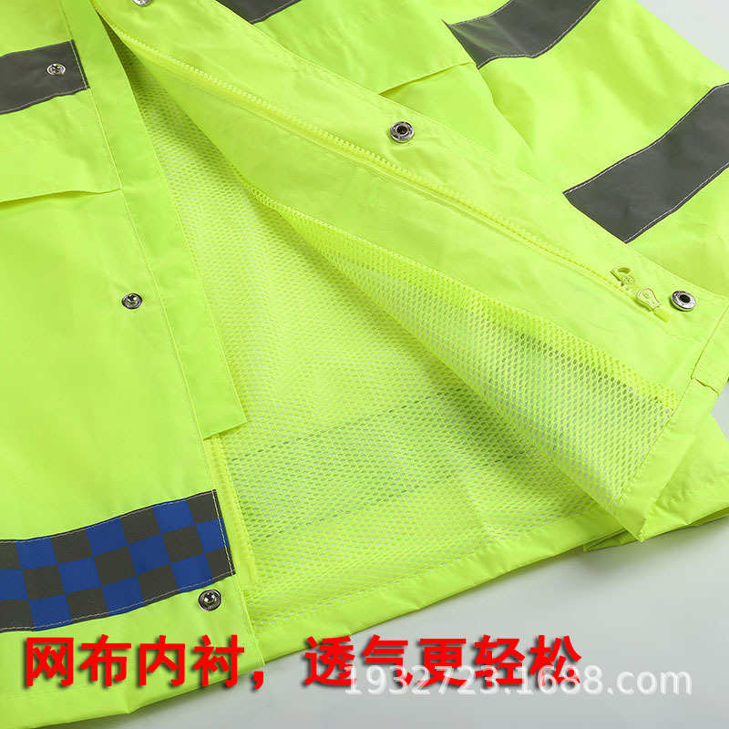 户外荧光反光摩托车雨衣套装新式成人分体交通交巡厚骑行御寒男雨