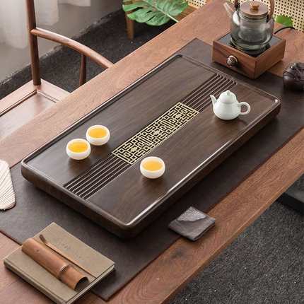 茶盘实木家用2024新款排水办公室茶托盘泡茶台茶海长方形圆形桌面