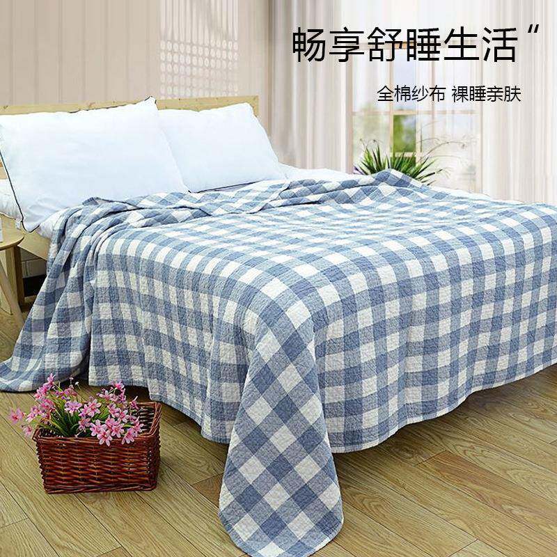 全棉纱布毛巾被多功能毛巾毯夏季办公室午休毯床单三层盖毯成人被