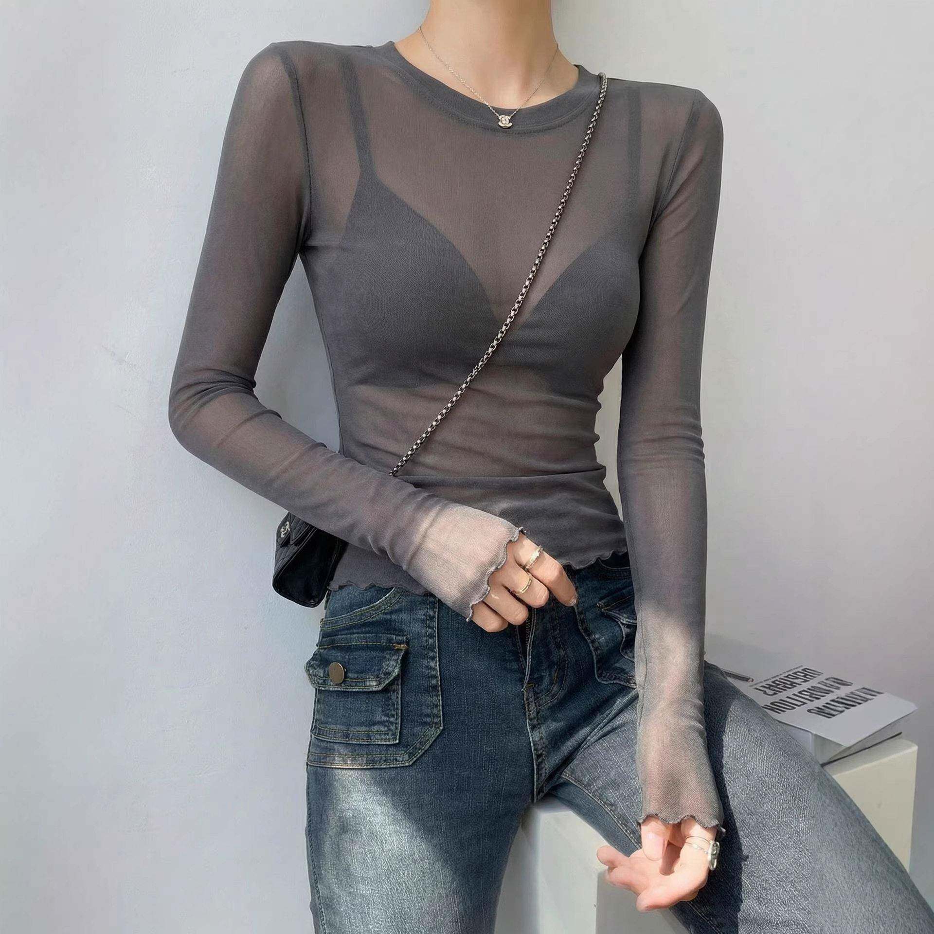 Women Sheer Mes健身套装