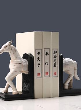 新中式书架书挡摆件创意桌面书立收纳架博古架办公室书柜装饰品