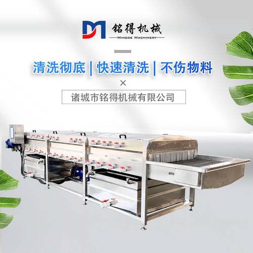 铭得全自动大葱气泡清洗机农作物蒜苗清洗设备果蔬加工洗葱机器