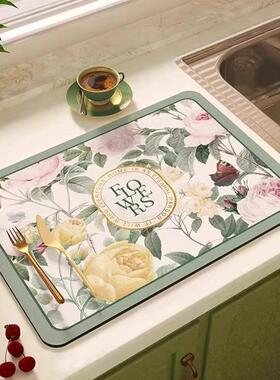 意大奢WYC利台防水槽烫置物垫轻硅藻泥灶厨房台面沥水吸水速干保