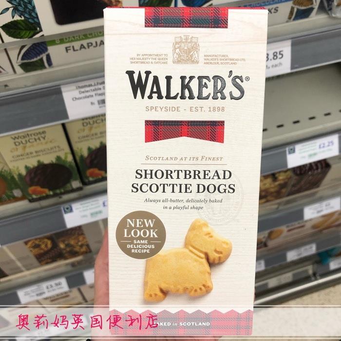 现货 英国进口walkers shortbread苏格兰特产黄油小狗手指曲奇饼