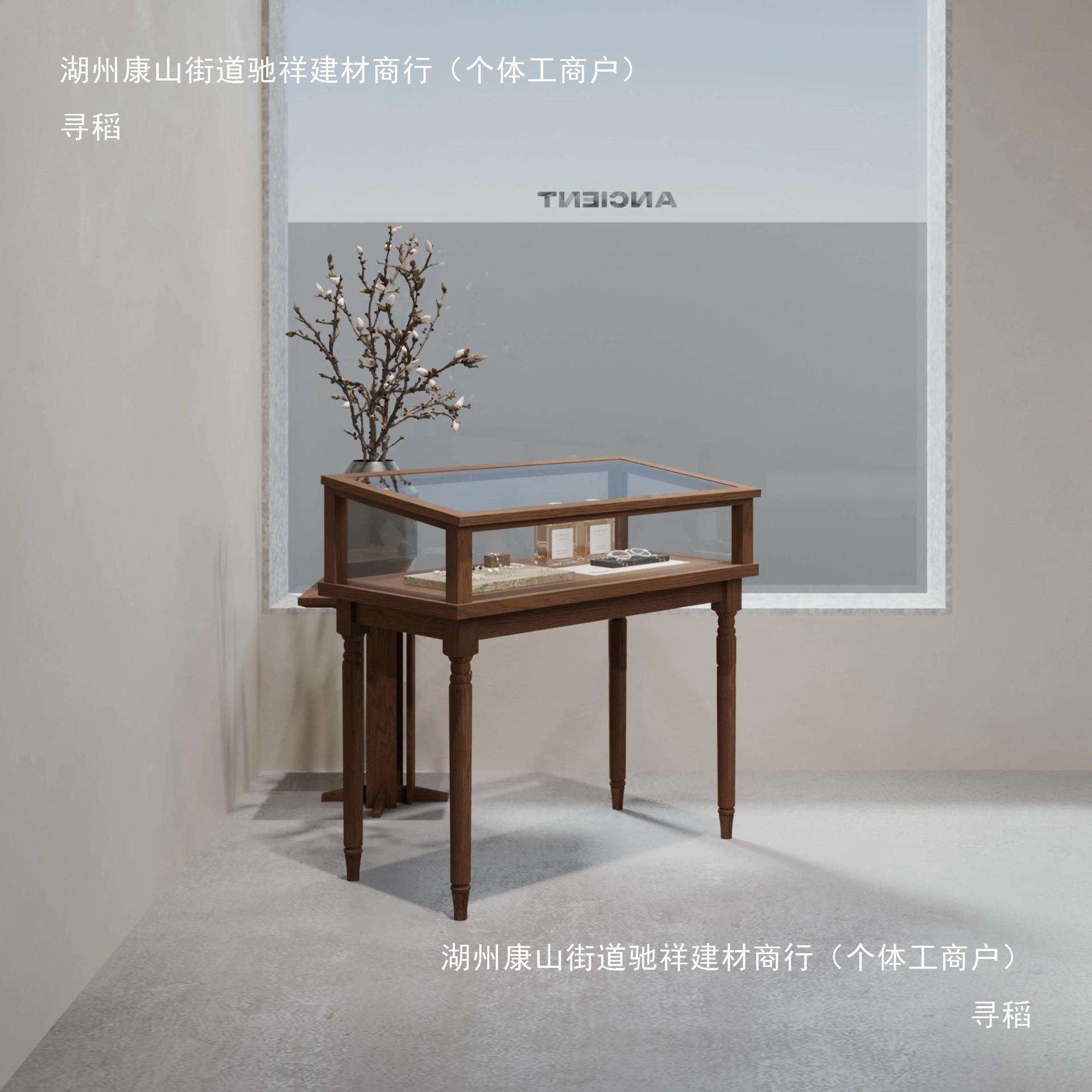 实木珠宝柜首饰品中岛柜流水柜古玩玉器陈列柜边柜橱窗展示柜