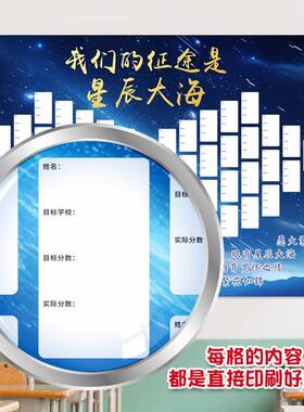 校大学目标墙中高考激光荣榜饰品班级教室学习装挑战WTH墙贴励布