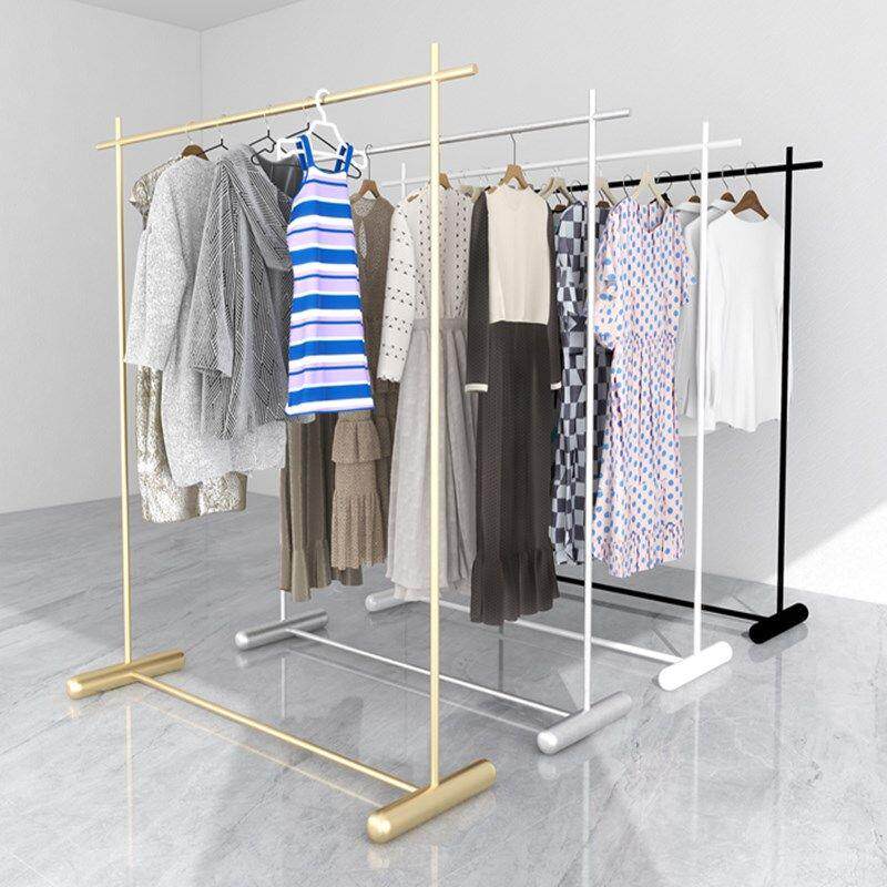 服装店金展示490架落式女装店挂架货地架侧挂衣衣服架子店铺陈列