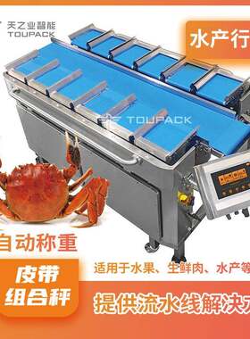 生鲜肉自动称重机牛肉牛排重量组合称水果蔬菜自动皮带配重秤