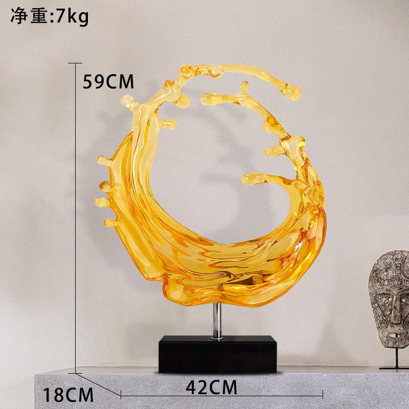 雕塑摆件艺术抽象酒店大厅样板房创意软装饰品环氧透明树脂工艺品