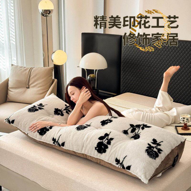 2026新款兔纹毛绒靠枕MQ-豹纹豹抱枕腰角床头靠背护靠垫床头大三