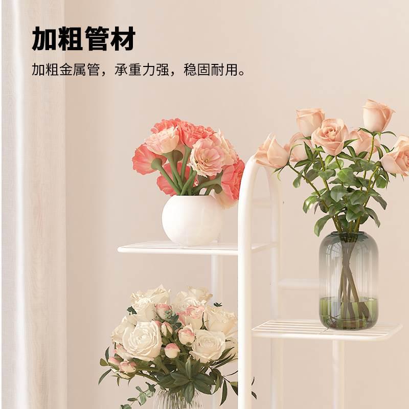花架子室内阳台绿萝多层落地带轮铁艺花架客厅花盆置物架简约现代