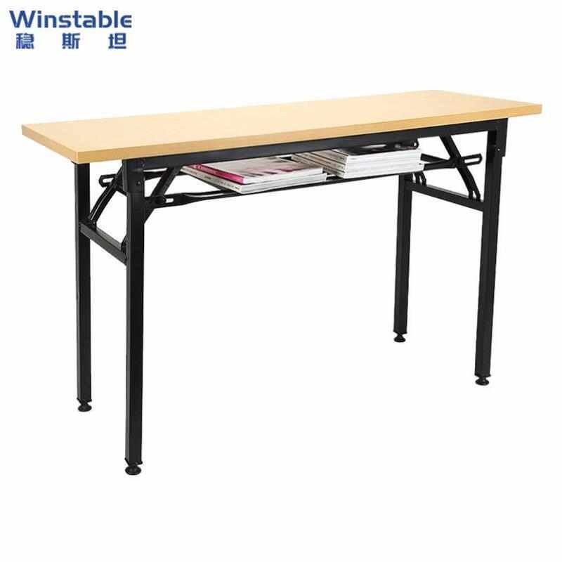 稳斯坦W7317长条折叠桌工厂展会议餐厅培训辅导条形桌黄纹色180*6