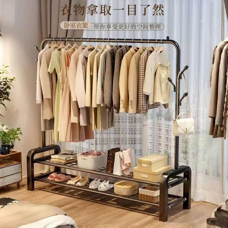 简易晾衣架落地立式家用挂衣架卧室宿舍衣帽架室内阳台晾晒衣服杆