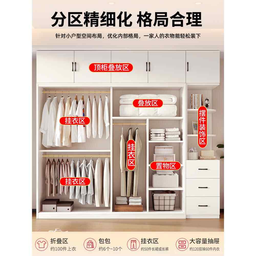 衣用柜家卧室全实木推拉出房DCS用新款儿童衣橱简易收纳柜门子工